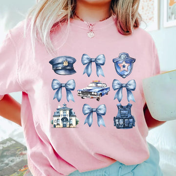 Coquette Police Shirt, Comfort Colors® Police Shirt, Women's Police Shirt, Police Wife Shirt, Police Officer Gifts, Police Apparel, Police